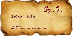 Szőke Tícia névjegykártya